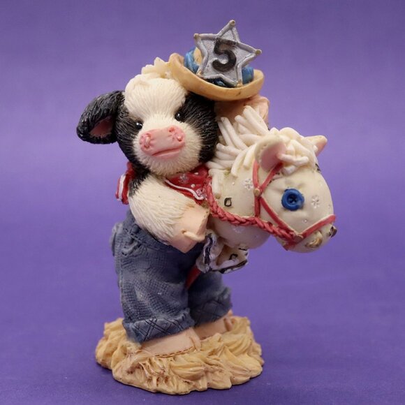 Mary’s Moo Moos Age 5 Cow Figurine Cake Topper Yippee Yi Yea I'm Five Today - Picture 1 of 3